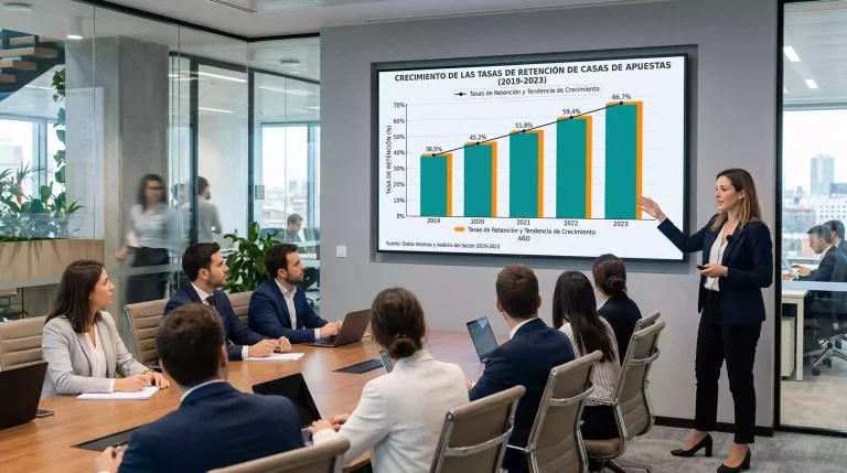 Gráfico de barras en una pantalla mostrando el crecimiento del hold rate de sportsbooks en apuestas deportivas de fútbol americano